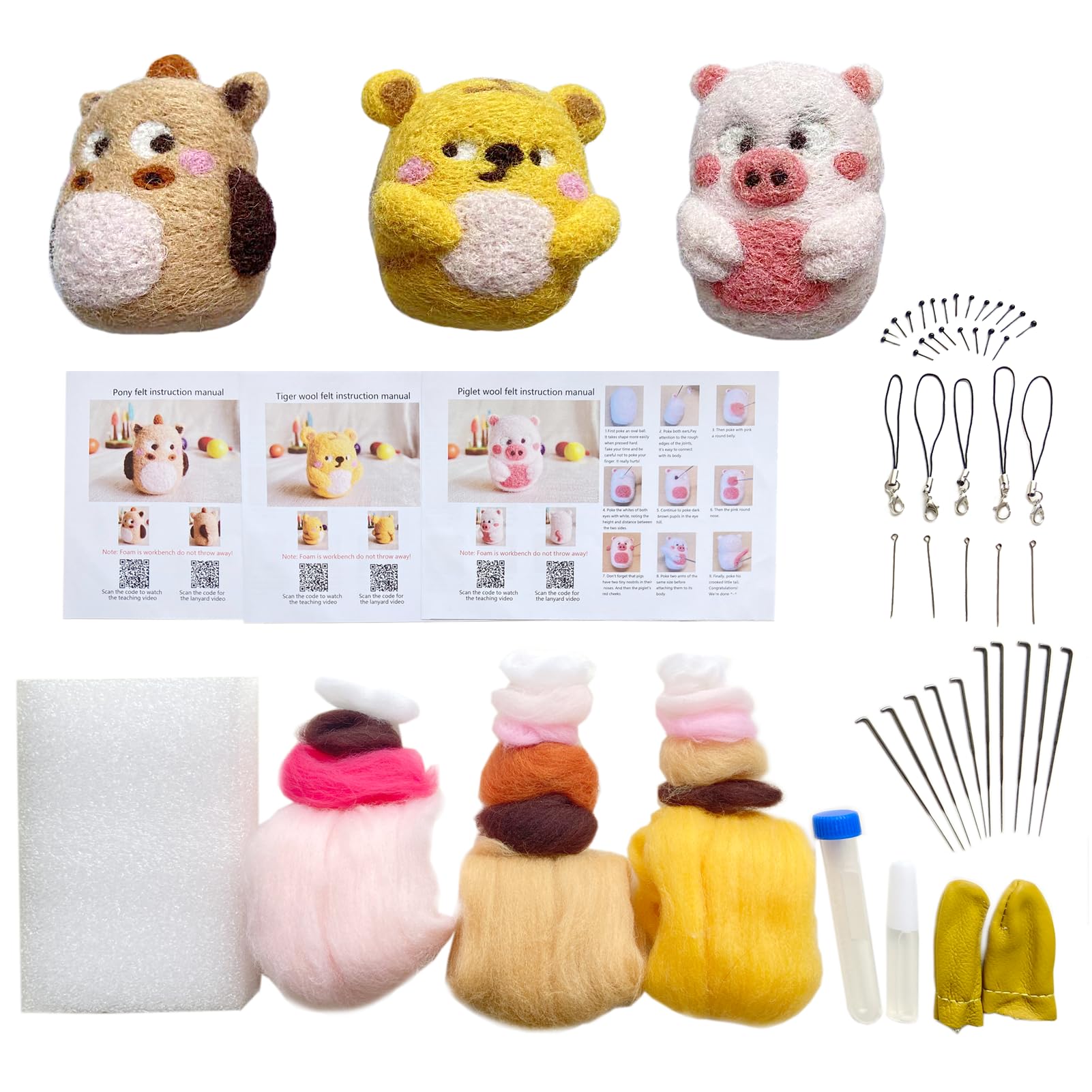 ROLY BEEROLY BEE DIY Wool Felting Kit - Easy to Use Tools for Handmade Lovers - Create Cute Felted Designs with a Sense of Accomplishment
