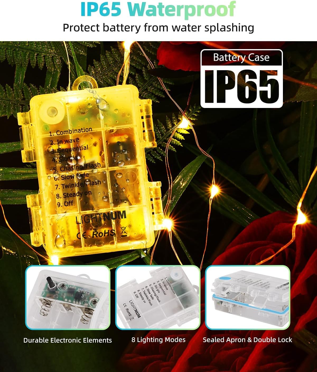 SUNNOW LED Lichterkette 2x10m 100 LED - Batteriebetrieben Mit Fernbedienung