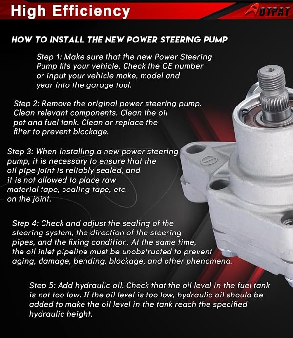 21-5066 Power Steering Pump Fits for:-Honda CR-V L4 2.0L CRV 1997 1998 1999 2000 2001, Civic L4 1.6L 1996 1997 1998 1999 2000 For:-Acura EL 1997-2000 L4 1.6L OE# 56110P2A013, 56110P2A023, 56110P2A003 by AOTPAT - Used condition - Image 3