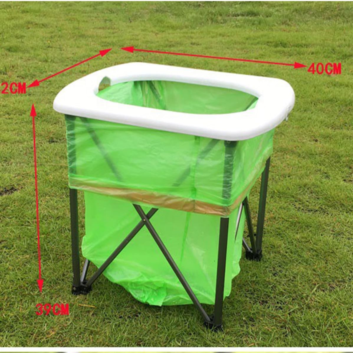 ARTIBETTER Wc Portatile Pieghevole, Toilette Portatile, Lega di Alluminio e Pp, Bianco, Leggero e Robusto, per Viaggi in Auto Lunghi e Hiking, da Campeggio