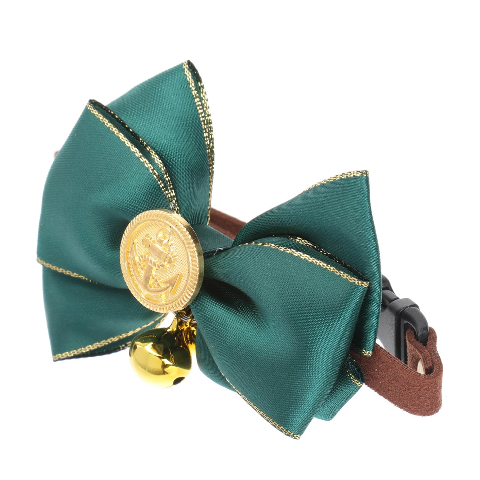 Collier Vintage Green Bow Knot Bell Pet pour les balades en ville