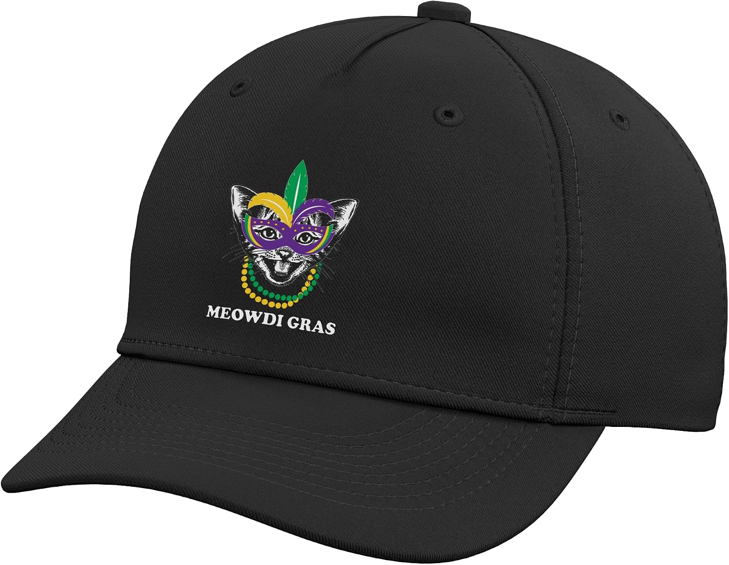 Meowdi Gras Cat Mardi Gras Adjustable Baseball Hat