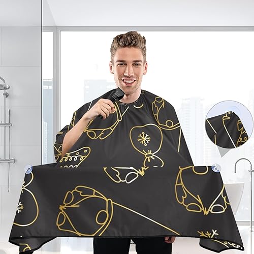 Miniatura 6 de Waterproof Barber Cape -Magic Gnomes and Star Cheetah Haircut Bib for Men, Unisex Hair Cutting Cape(8rp1a)