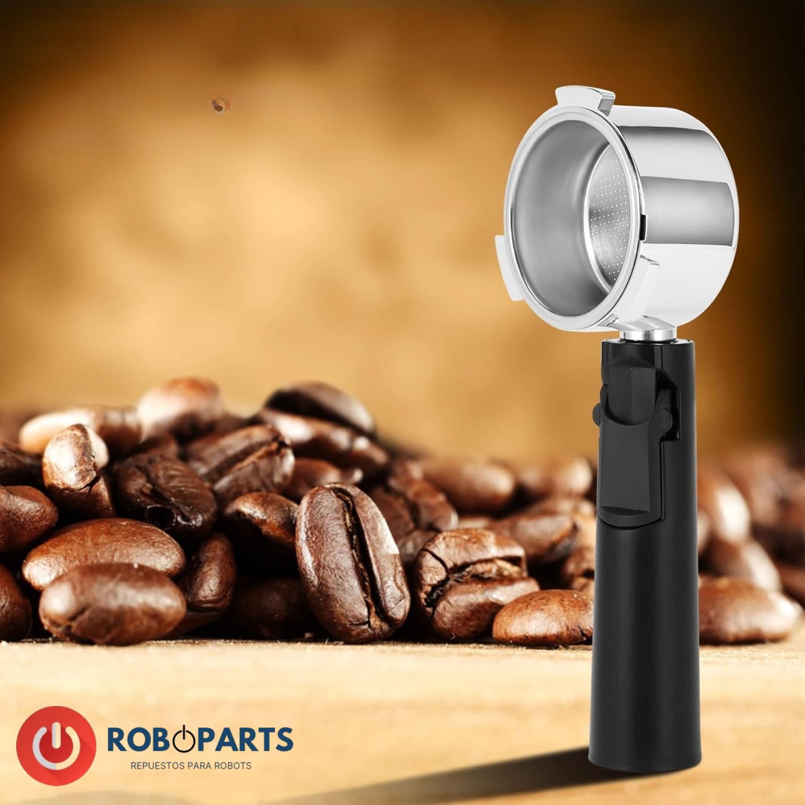Roboparts® Portafiltro da caffè in acciaio inox da 51 mm per caffettiera Cecotec Power Expresso 20, Cafelizzia 790, Power Instact-ccino 20