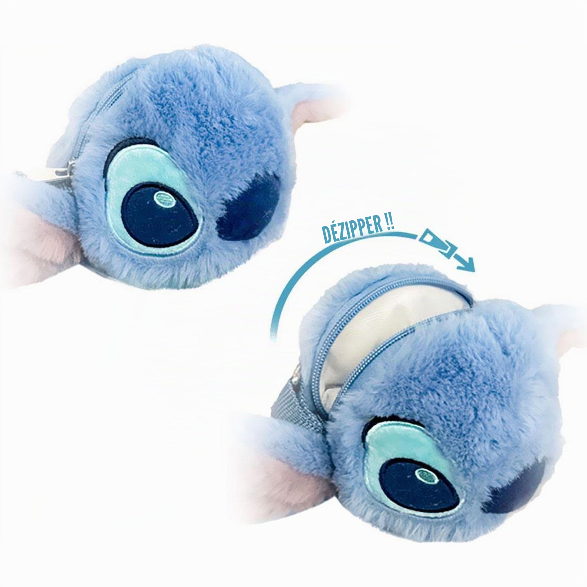 Sac Peluche Stitch Original, Doux et Rembourré, Design 3D, Accessoire Idéal pour Adolescents et Fans de Disney