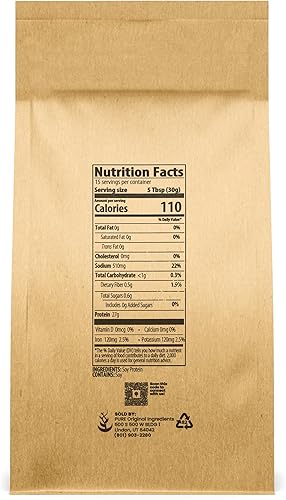 Miniatura 2 de PURE ORIGINAL INGREDIENTS Aislamiento de proteína de soja, siempre pura, sin rellenos ni aditivos (1 libra)