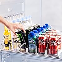 Vista 10 de Organizador de bebidas para nevera, dispensador de latas de soda para refrigerador, dispensador automático de bebidas para nevera con capacidad