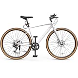 YITAHOME 700C Road Bike, 21 Speed Commuter Bicycle for Men Women, Lightweight Aluminum Frame Racing Bike, Adult Bicycle with Dual Disc Brake