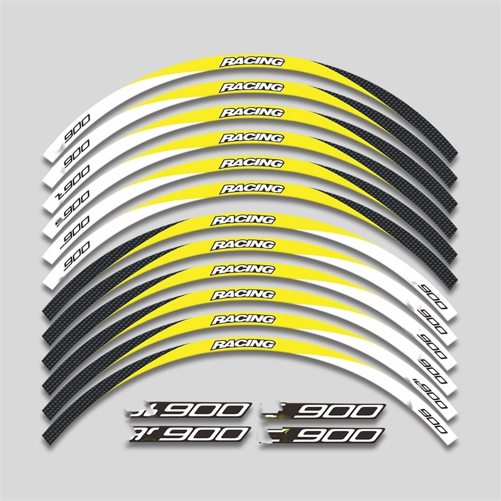 Motorcycle for Kawasaki Z900 Z 900 Front and Rear Wheel Hub Decal Set Improved Decoration Rim Reflective Stickers Decorative(Color12)