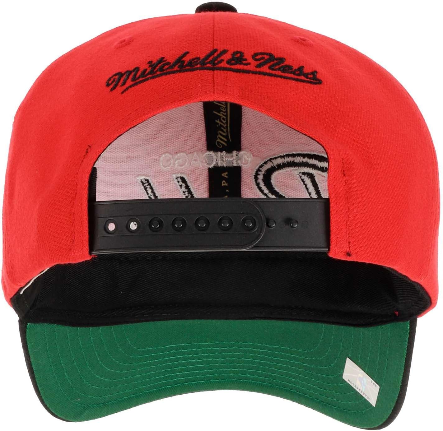 Mitchell & Ness NBA Caps Baseball Cap Adjustable Snapback Curved Peak Basketball Two Tone, Chicago Bulls # 34315, One Size