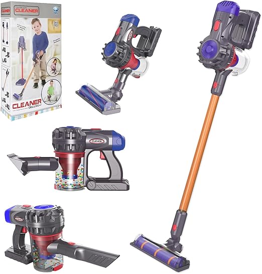 Kids Cleaning Toy Set , 4-in-1 Kids Vacuum That Really Works, Cordless Vacuum Interactive & Officially Licensed Toy Joyanksd Vacuum for Children Aged 3+ Realistic Role-Play Fun