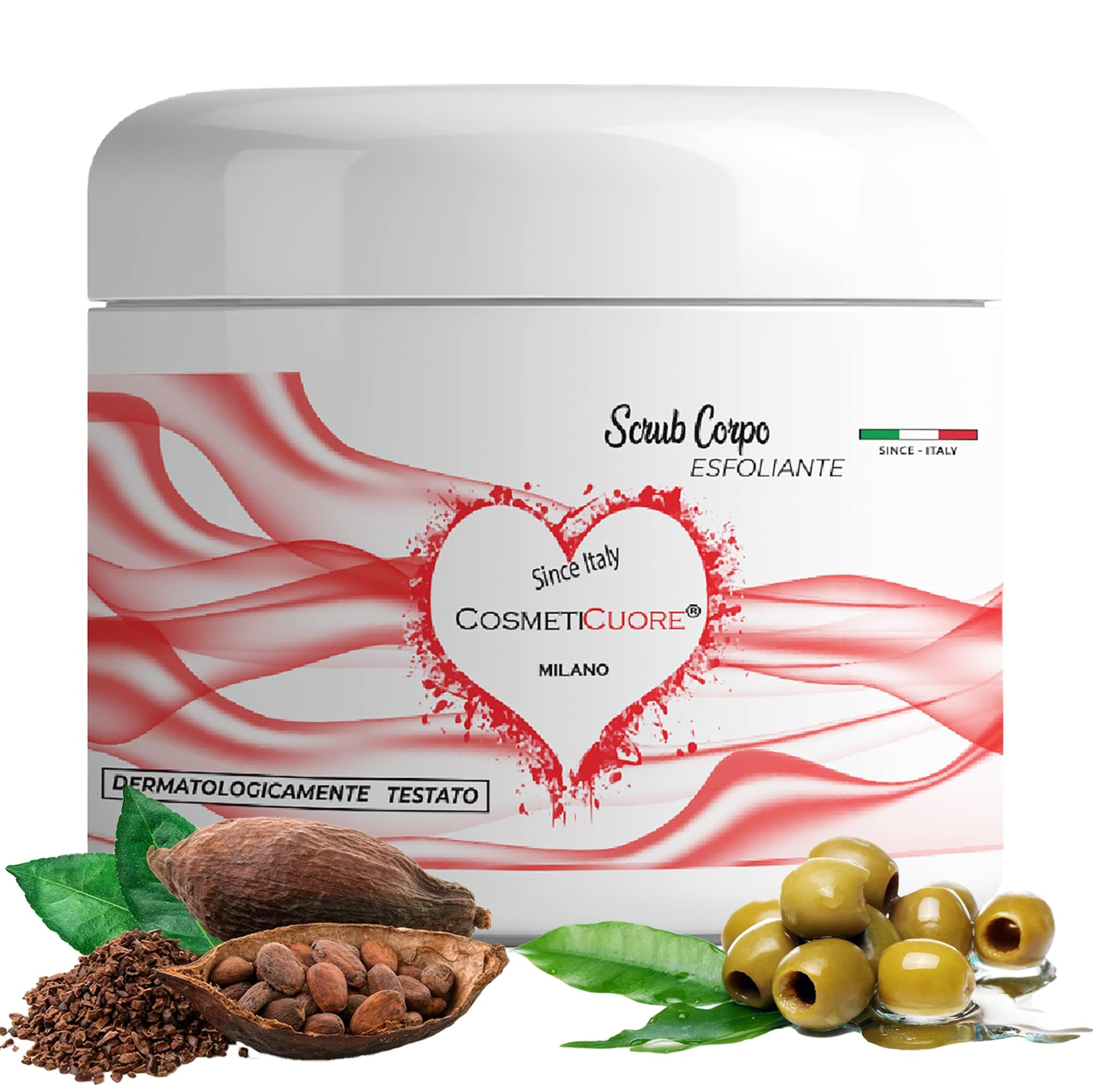 Scrub Corpo e Viso Donna Drenante - Esfoliante Piedi - Riduce Brufoli - Crema Corpo Profumata Fragola Idratante - Uomo e Donna - Body Scrub Naturale Pelle Secca - Made in Italy Vegano
