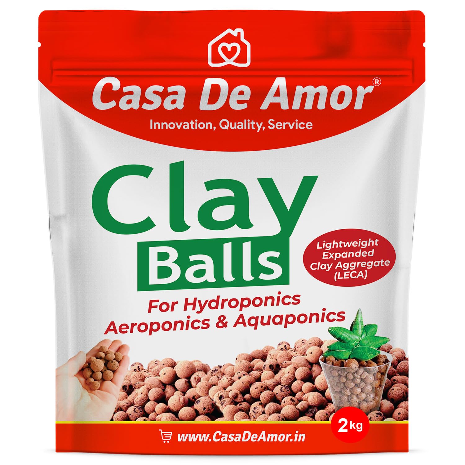 Casa De Amor 7 LTR Clay Balls, Hydrotons, Lightweight Expanded Clay Aggregate (LECA) Essential for Hydroponics, Aeroponics & Aquaponics (2 Kg) (B0CZ9FLQF4) Amazon Price History, Amazon Price Tracker