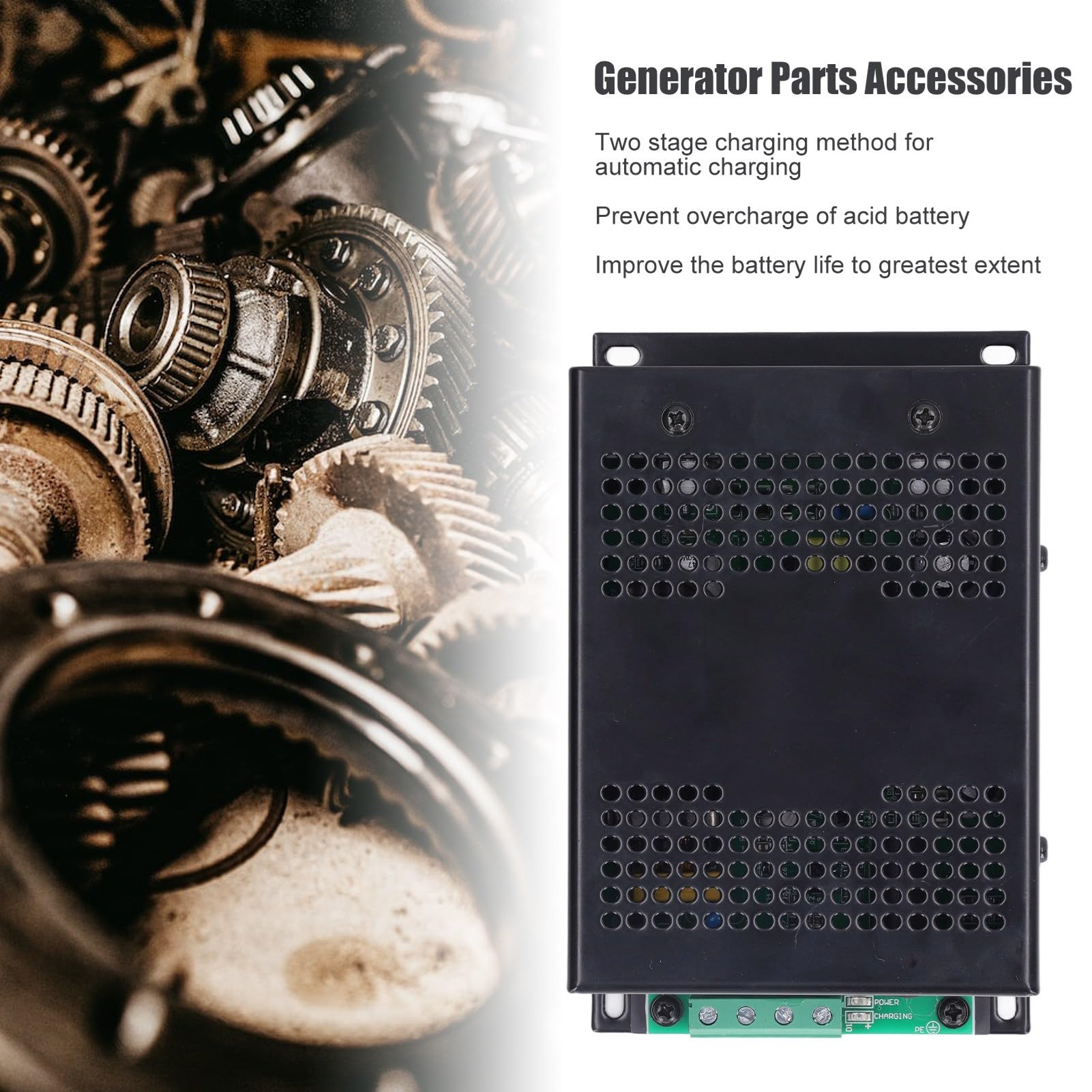 Alimentatore Switching con Ampio Range di Ingresso CA - Caricabatteria per Generatore 6A 85W con Display LED - Modulo di Ricarica Automatica Intelligente per Sistemi Genset - (12V)