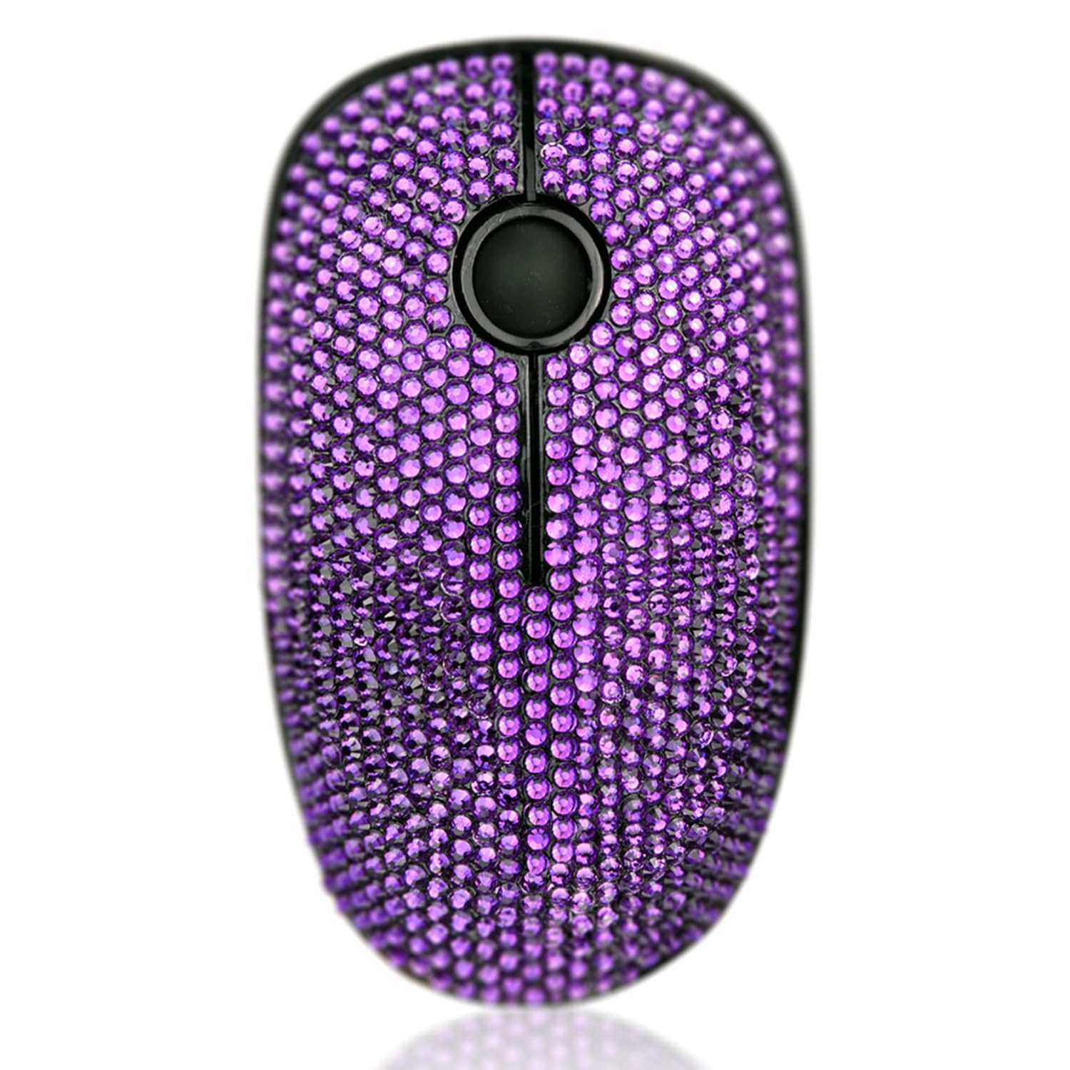 blingbybri Luxury Bling Wireless Mouse for Girls, Pink Rhinestone Coverd Computer Mouse with USB Receiver, Sparkly Cute Mice for Laptop, PC, Notebook,