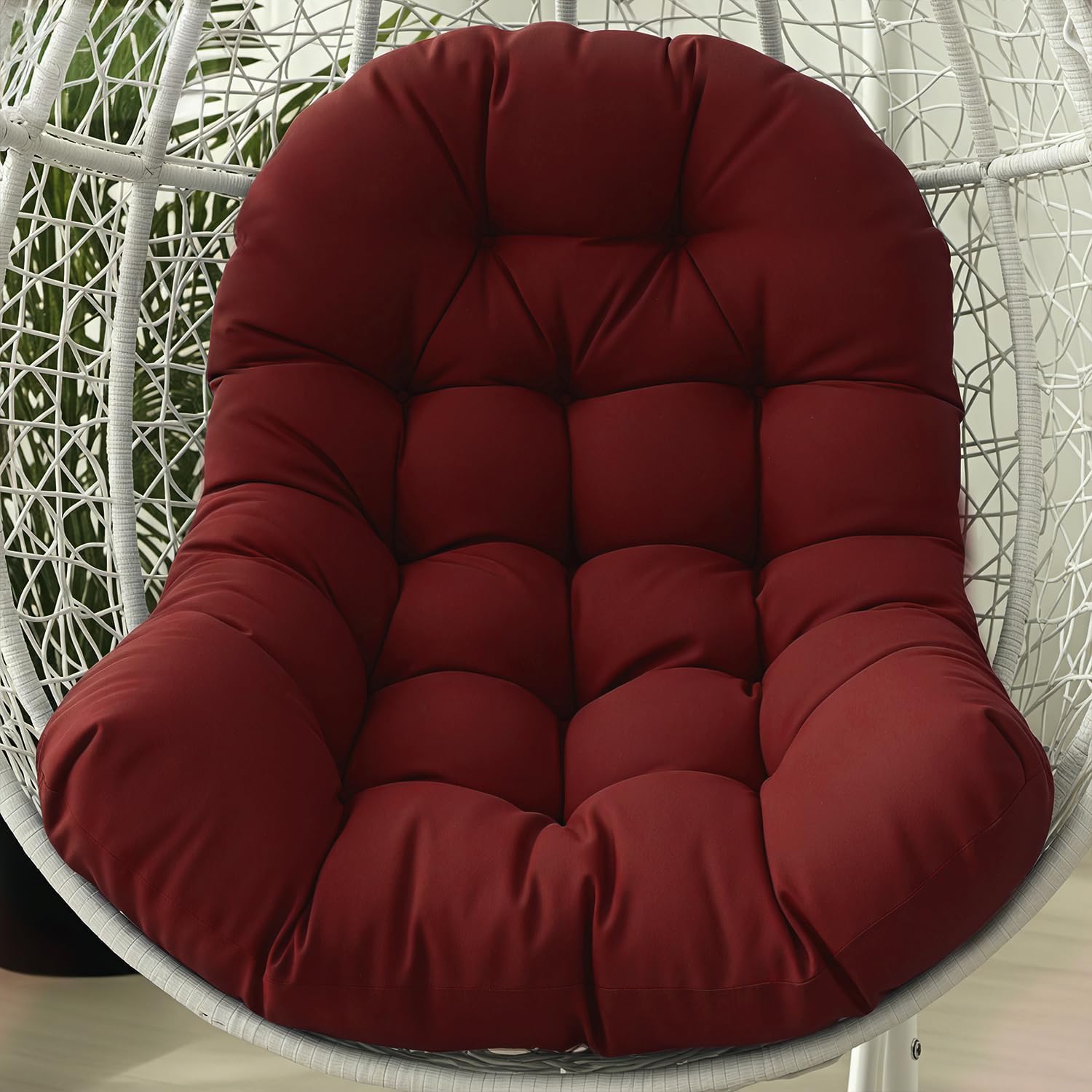 Egg Chair Cushion Replacement Outdoor Hanging Chair Cushion for Patio Furiture Hammock Swing Cushion 47x35x7 Inches (White)