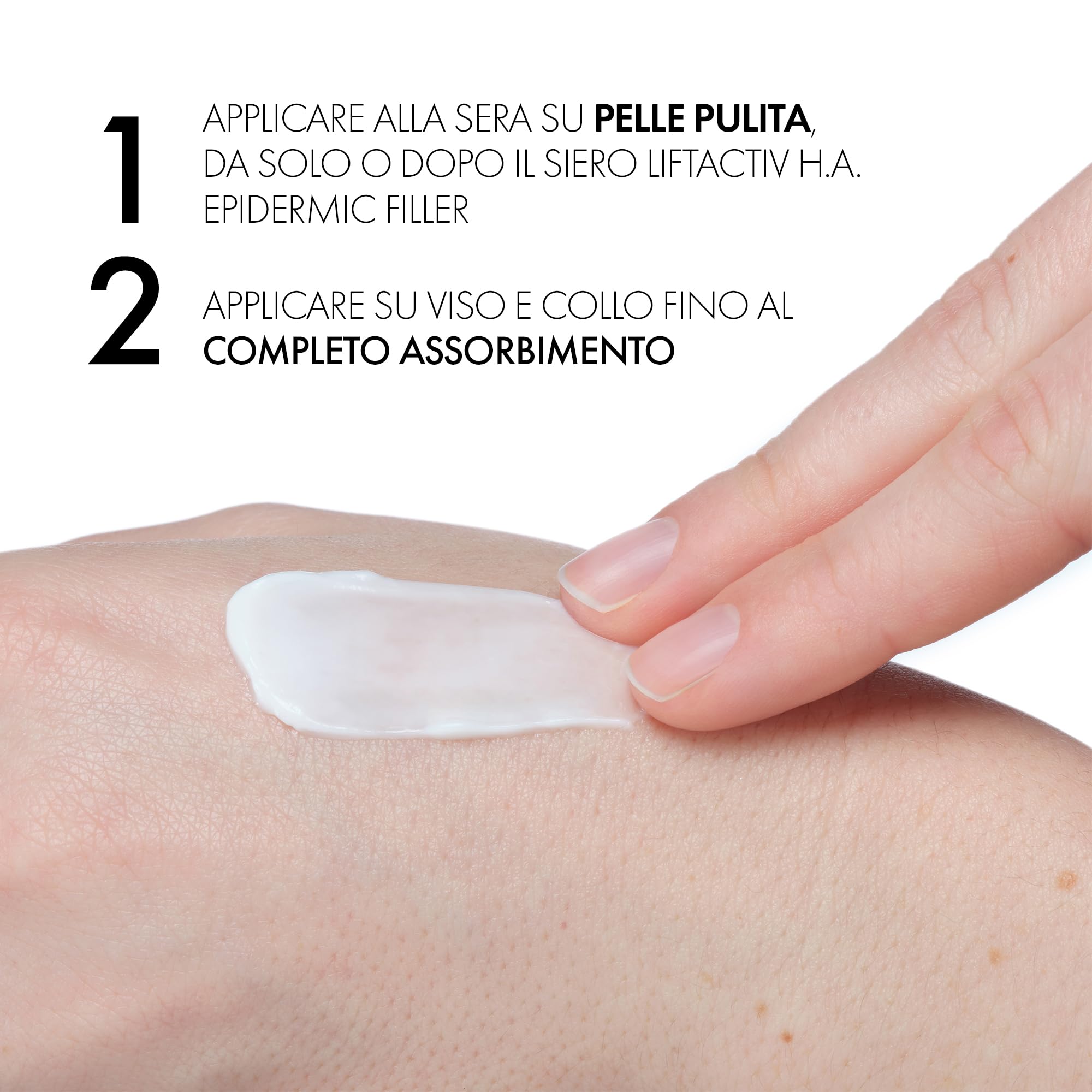 Vichy Liftactiv H.A. Crema Anti-Rughe Rassodante Notte con Acido Ialuronico Puro, Ramnosio e Vitamina C, 50 ml