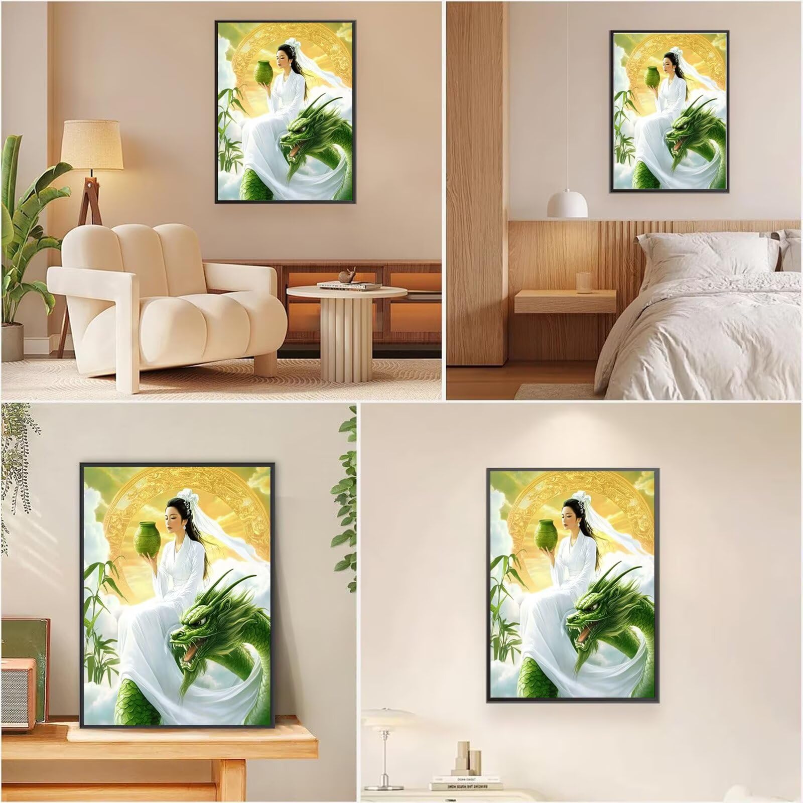 Drachen Diamond Painting Frau Diamond Painting 60x80cm Vollbohrer Diamanten Kinder Anfänger Bastelset, DIY Set Erwachsene Kreativ Set für Erwachsene für Zimmer Wand Deko, Geschenke für Frauen,Model885