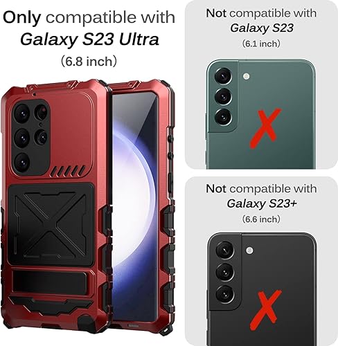 Miniatura 2 de Miimall Funda para Samsung Galaxy S23 Ultra, S23 Ultra con protector de pantalla integrado y soporte y cubierta de aluminio todo incluido, funda