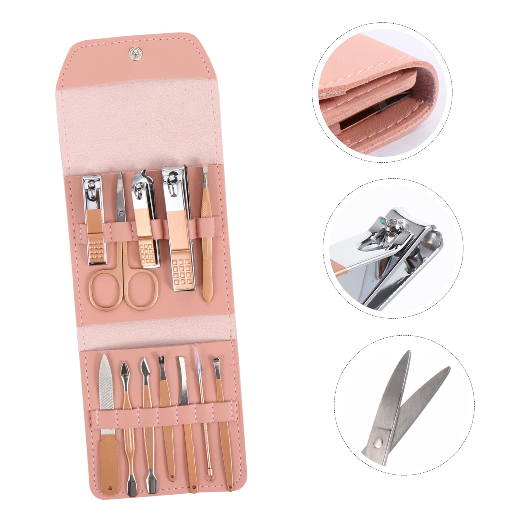 Set di Tronchesine per Unghie Oro in Acciaio Inox 12 Pezzi | Impugnatura Ergonomica, Strumenti per Taglio Unghie, Confezione Singola