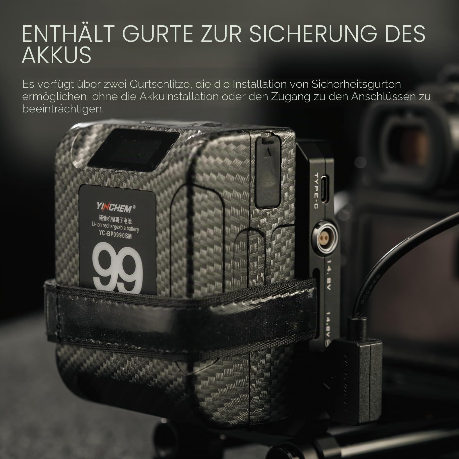 Tilta Mini PD V-Mount Akkuplatte mit 1/4"-20 Gewinde, USB-C / 2 Pin/P-Tap Anschluss - Schwarz TA-BTP4-V-B