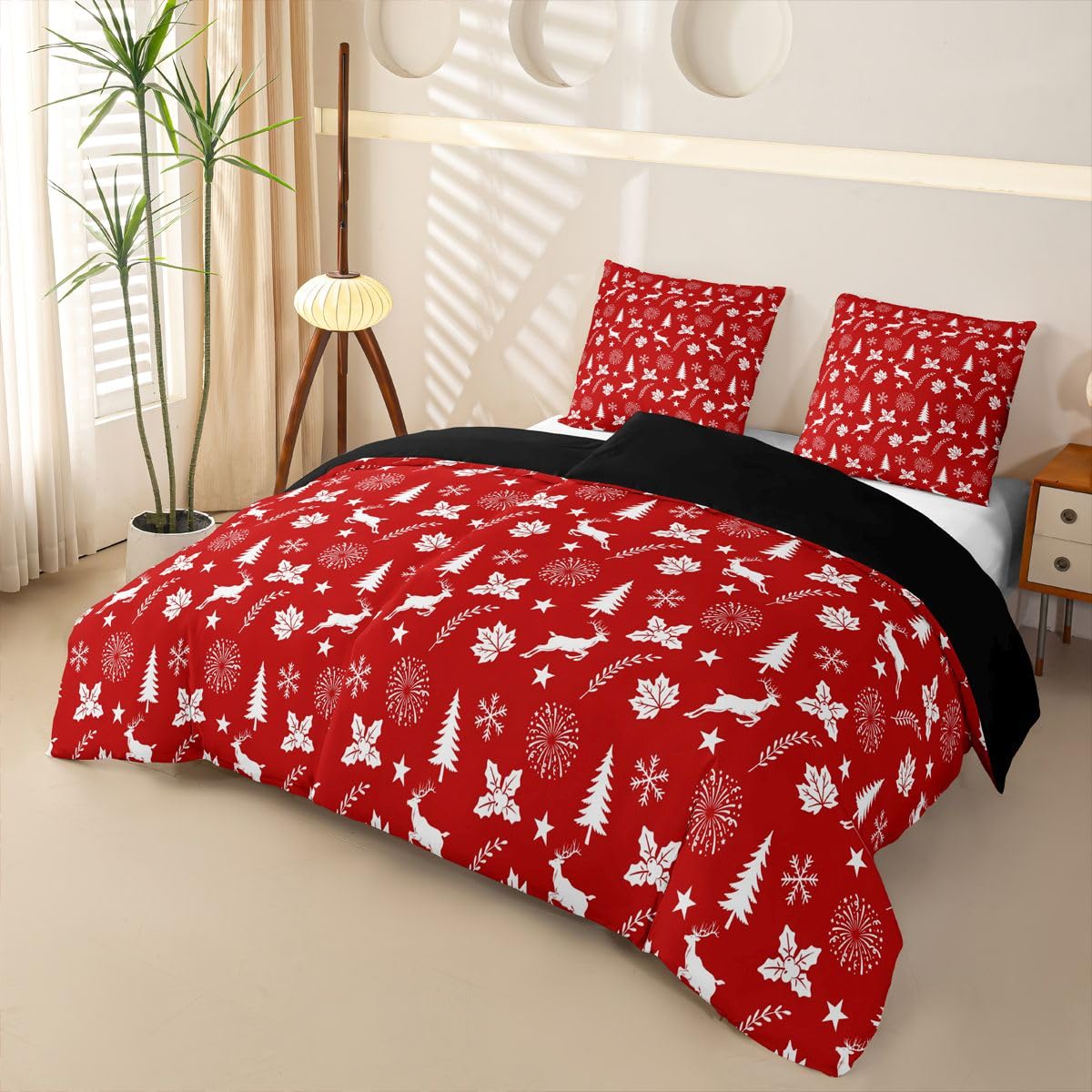 Homewish Weihnachts Hirsch Bettwäsche 135x200 4teilig