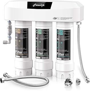 Frizzlife SK99 Untertisch Wasserfiltersystem, 3-stufige 0,5 Mikron Wasserfilter Trinkwasser, NSF/ANSI 42&53 Zertifiziert, Entfernt 99,99% Blei, Chlor, Chloramin, Fluorid, Geruch & Schlechten Geschmack