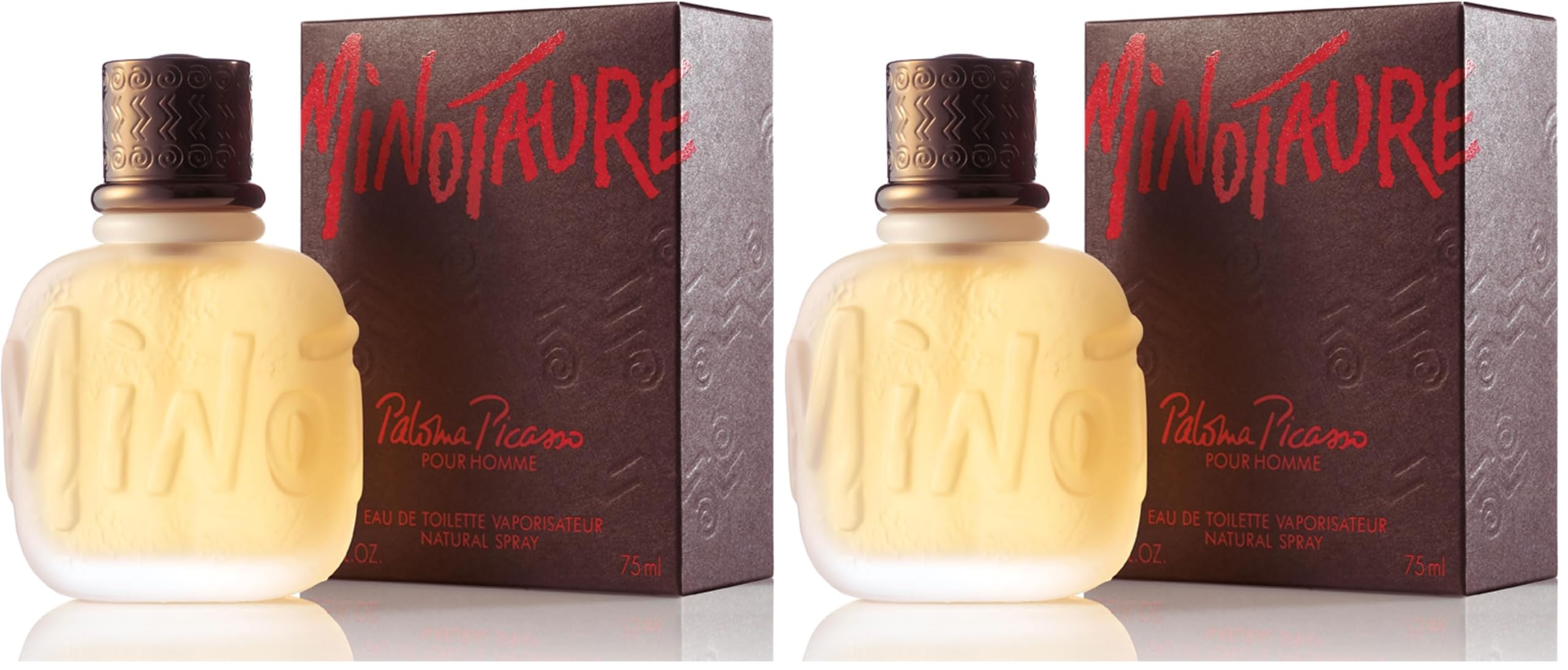Paloma Picasso Minotaure Eau de Toilette, holziges Männerparfum, 75ml (Packung mit 2)