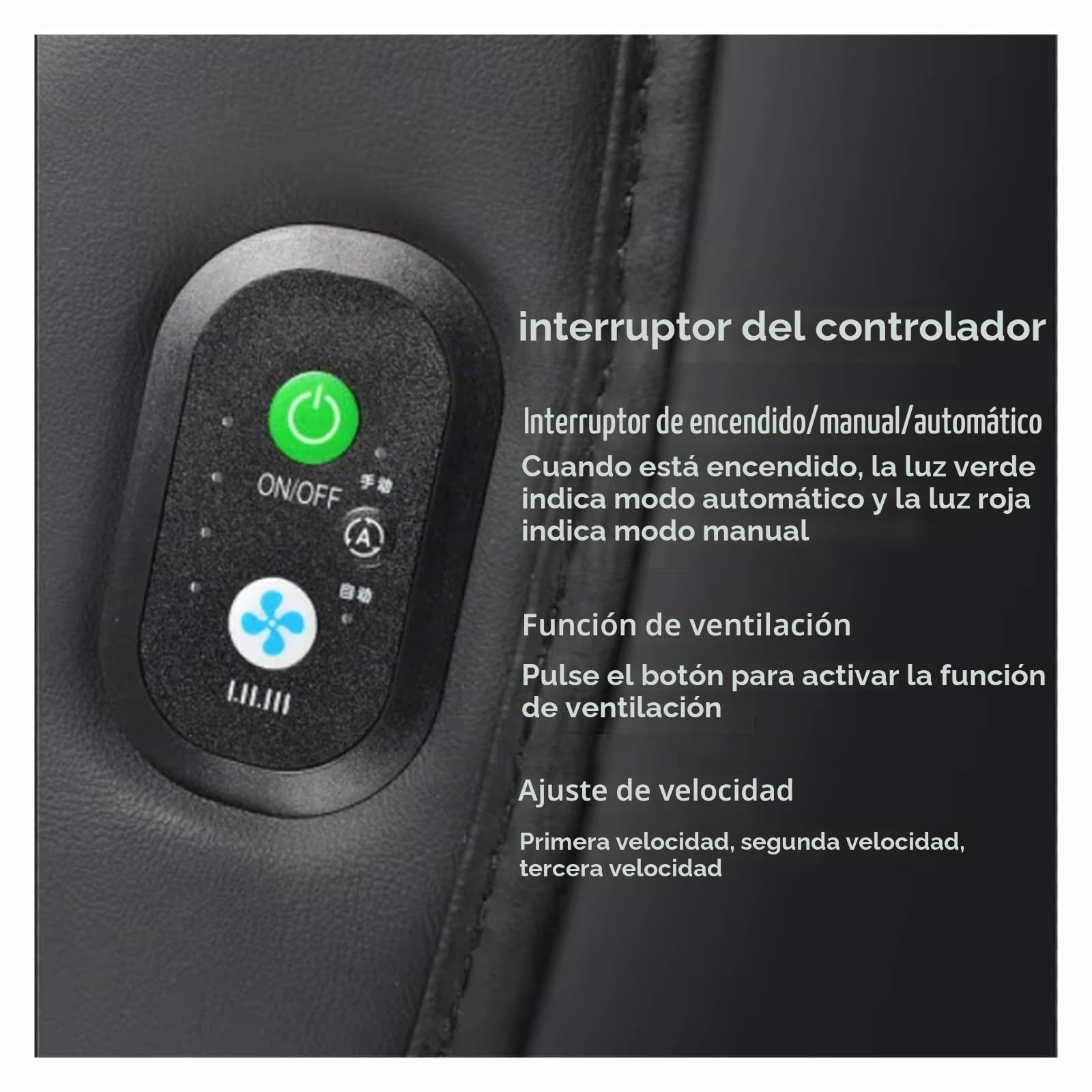 Fundas Asientos Coche Cojín De Asiento para Tesla para Model Y para Model 3, Funda Transpirable con Ventiladores para Conducción En Verano Fundas de Asiento(1PCS 16Fans Black)
