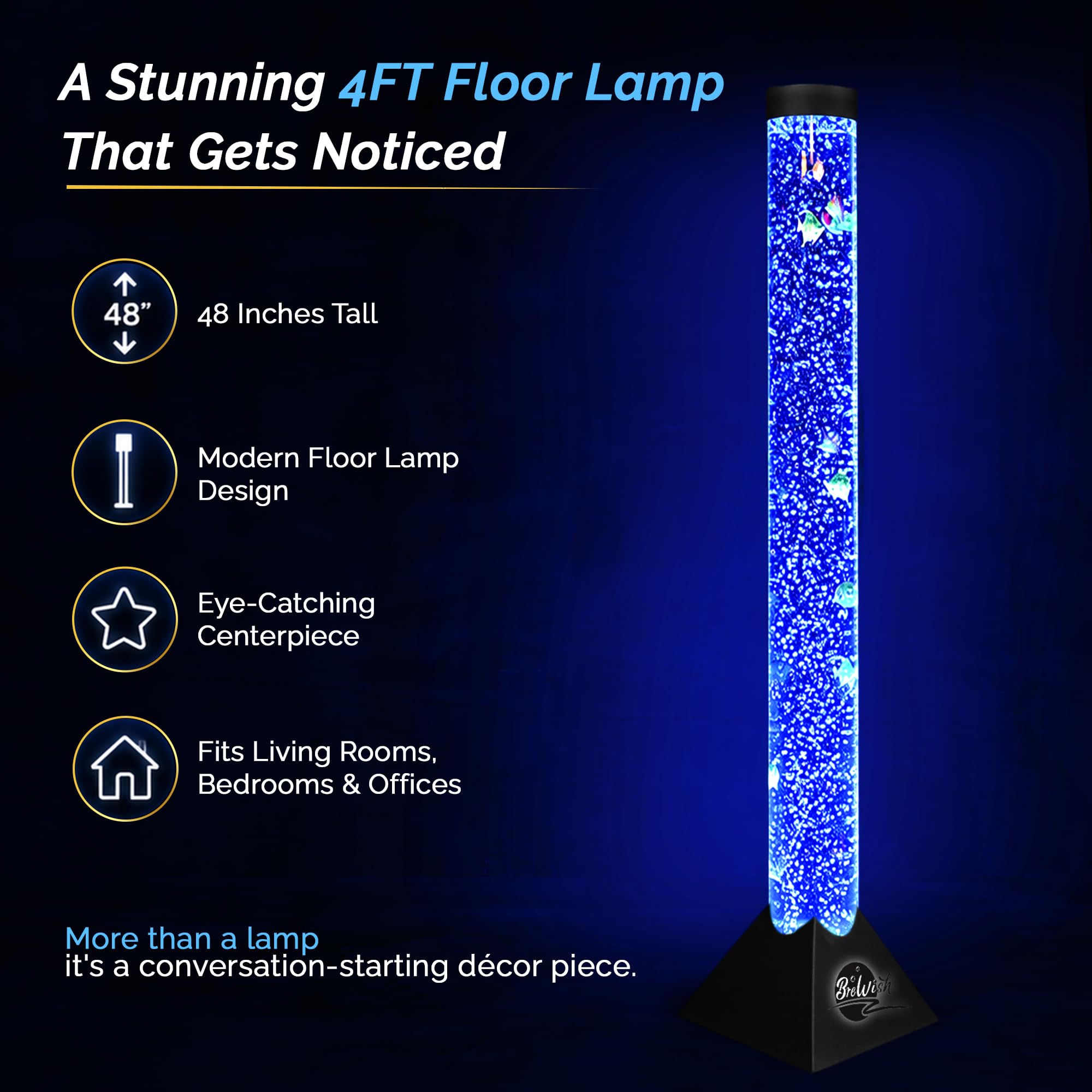 Amazon.co.jp : Brewish 4フィート 感覚LED水泡魚チューブフロアランプ