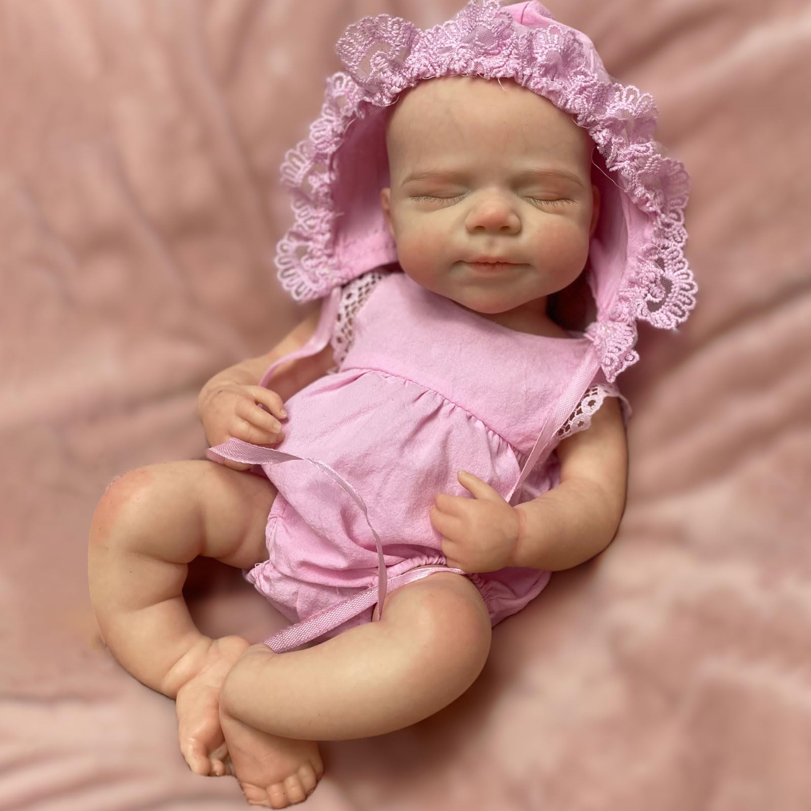 Gileutay 12inch/32cm Real Silicone Baby Doll Full Body Girl Realistic Reborn Dolls Lifelike Hand Painted Sleeping Newborn Babies for Toddlers - Image 2