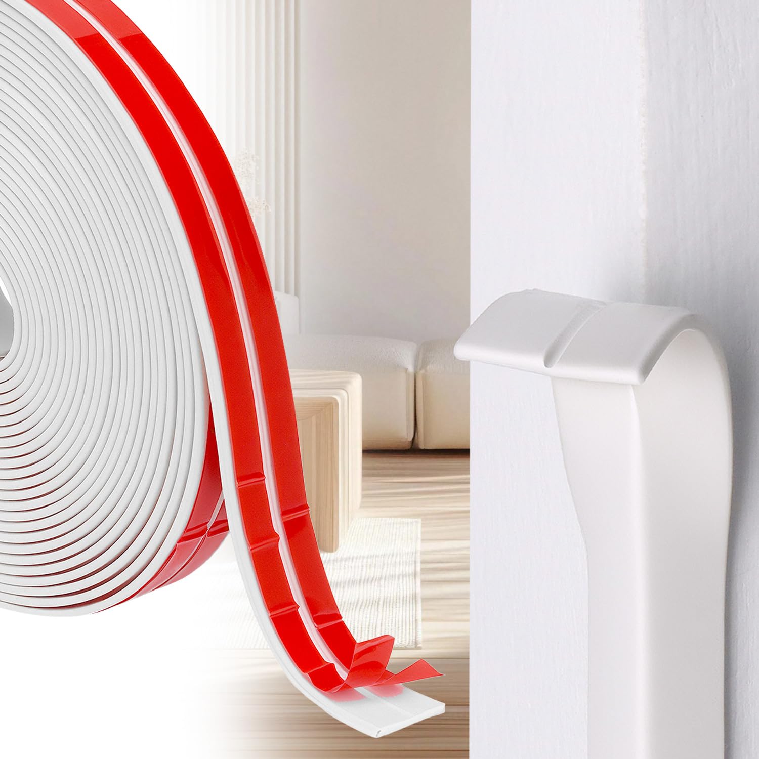 Qwork Qwork® Pvc Peel And Stick Moulding, 2Cmx6m Inside Outside Corner Trim Self-Adhesive, For Wall & Tile Edges