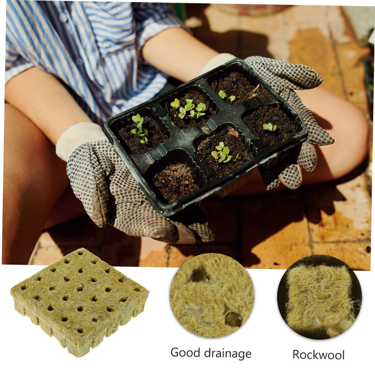 ifundom 2 Series Cubos De Crecimiento Hidropónico Bloques De Propagación para Esquejes Material Y Transpirable para Jardinería Plantas 50 Piezas*2