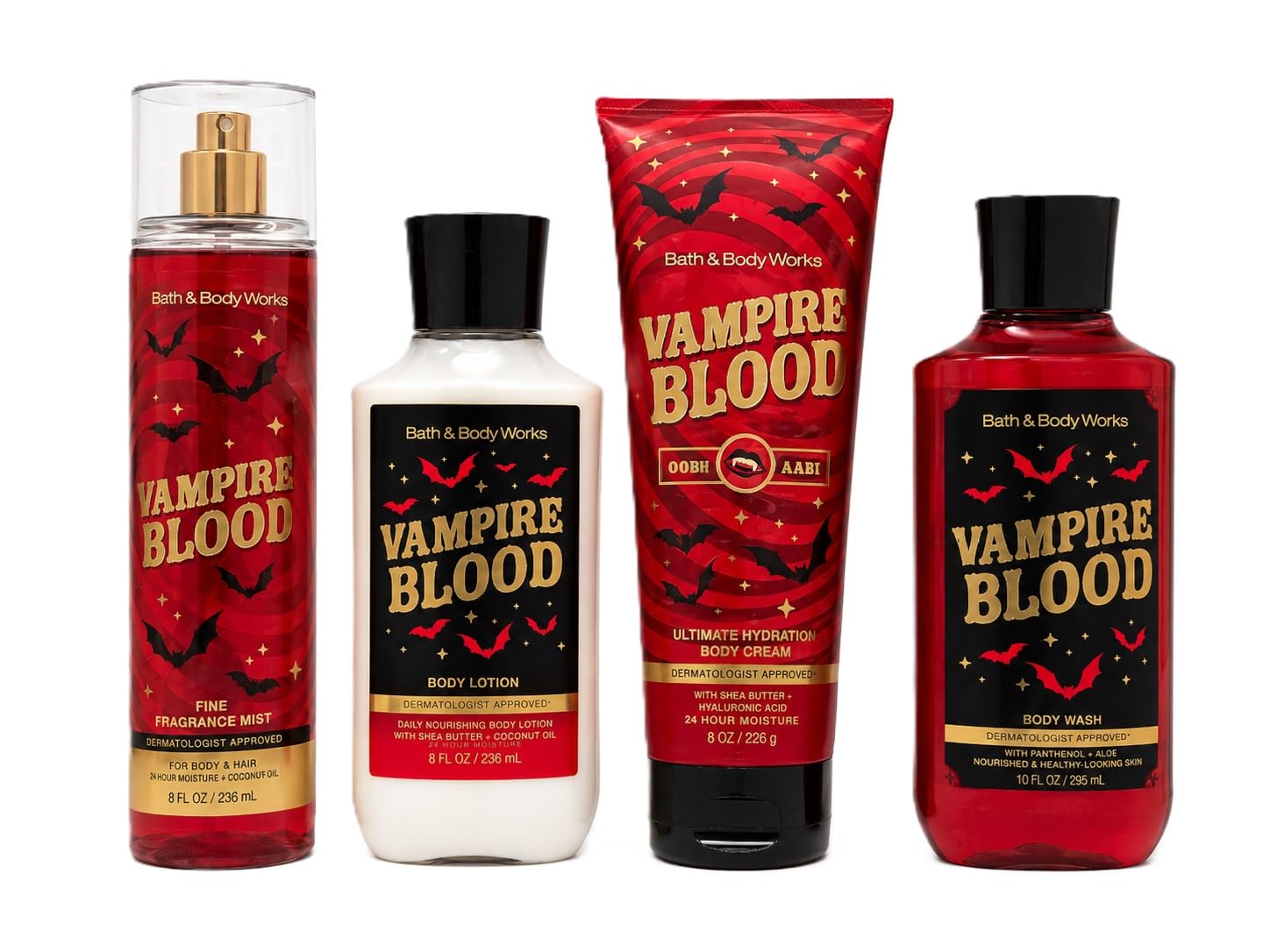 Bath & Body Works Halloween 2026 Vampire Blood 4 Piece Body Care Set - Mist, Body Cream, Lotion, and Body Wash