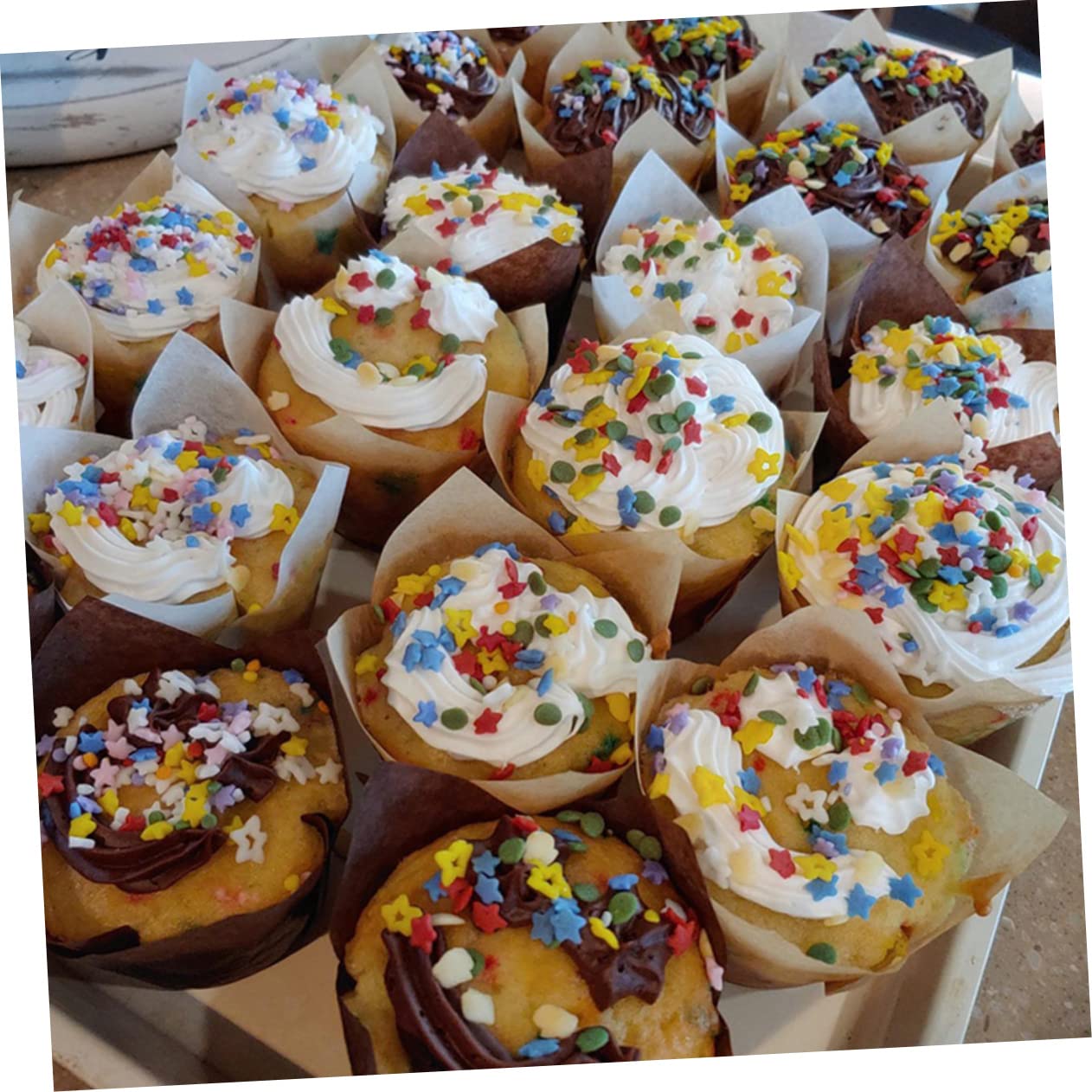 Mikinona 450 Pz torta di tulipani porta muffin fodere per muffin a tulipano tazza coppa per torte Capsula per fodere per dolci teglia a o pirottini per cupcake Carta
