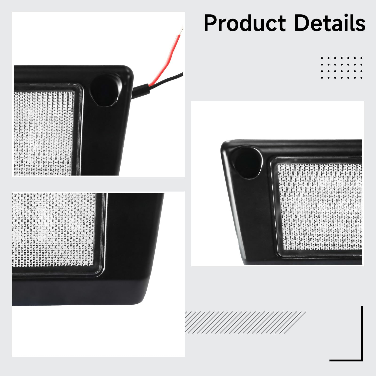 Lampa LED do kampera 2000 lumenów, 5 cali (12,7 cm) 12-48 V do markizy przyczepy zewnętrznej, czarne aluminium, długa żywotność