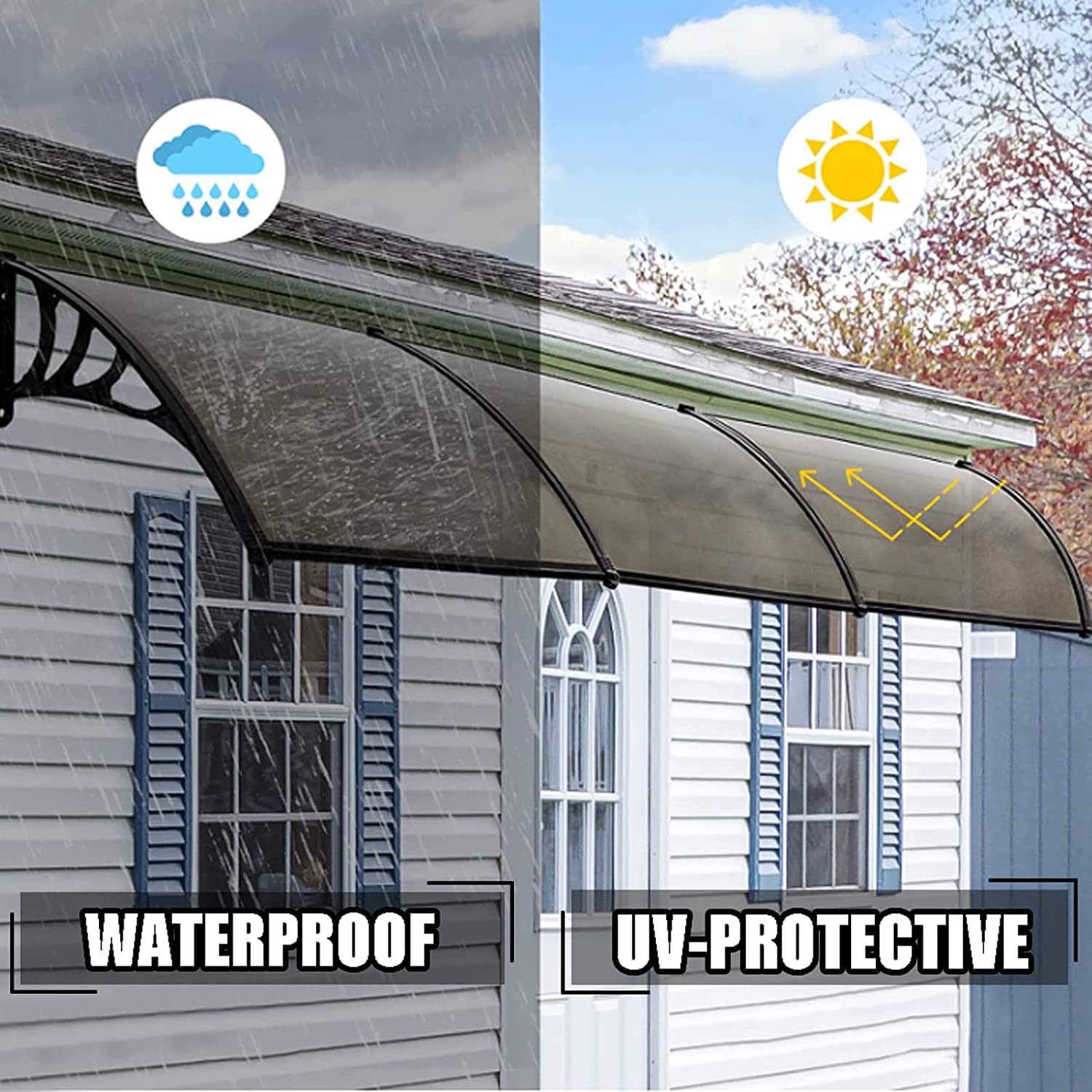 2セット ひさし 玄関 勝手口 自転車置き場 屋根 ボード 70x120cm