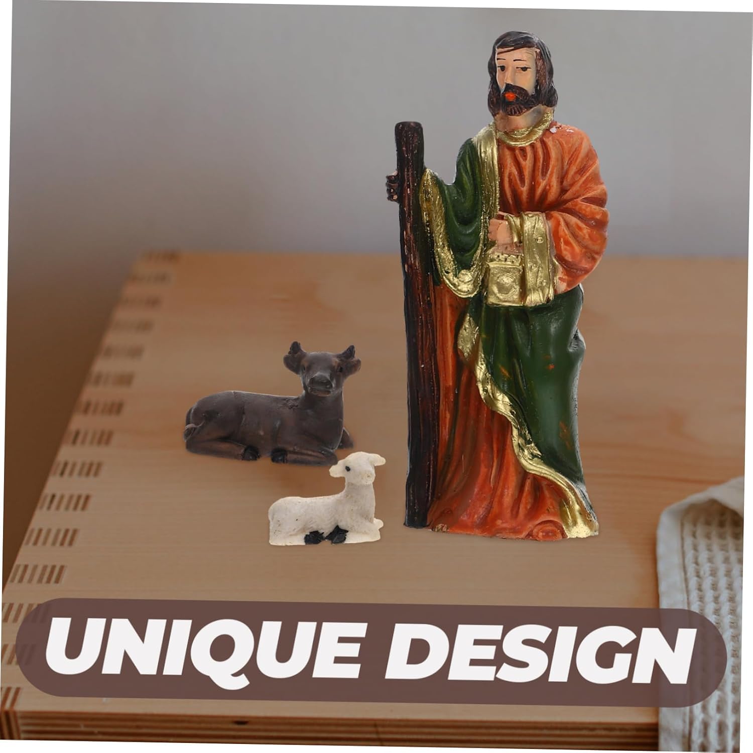 Small Jesus Figurines Resin Nativity Set Religious Desktop Nativity Figures for Christmas
