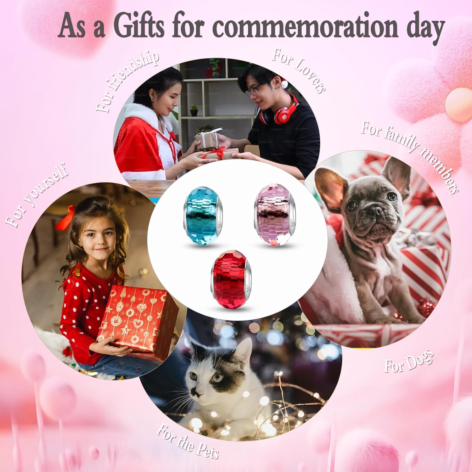 MICOO 925 Sterling Silver Charms for Bracelets,Fashion DIY Dangle Pendants Beads Simulated Birthstone Charms,Birthday Gifts for Women - Image 5