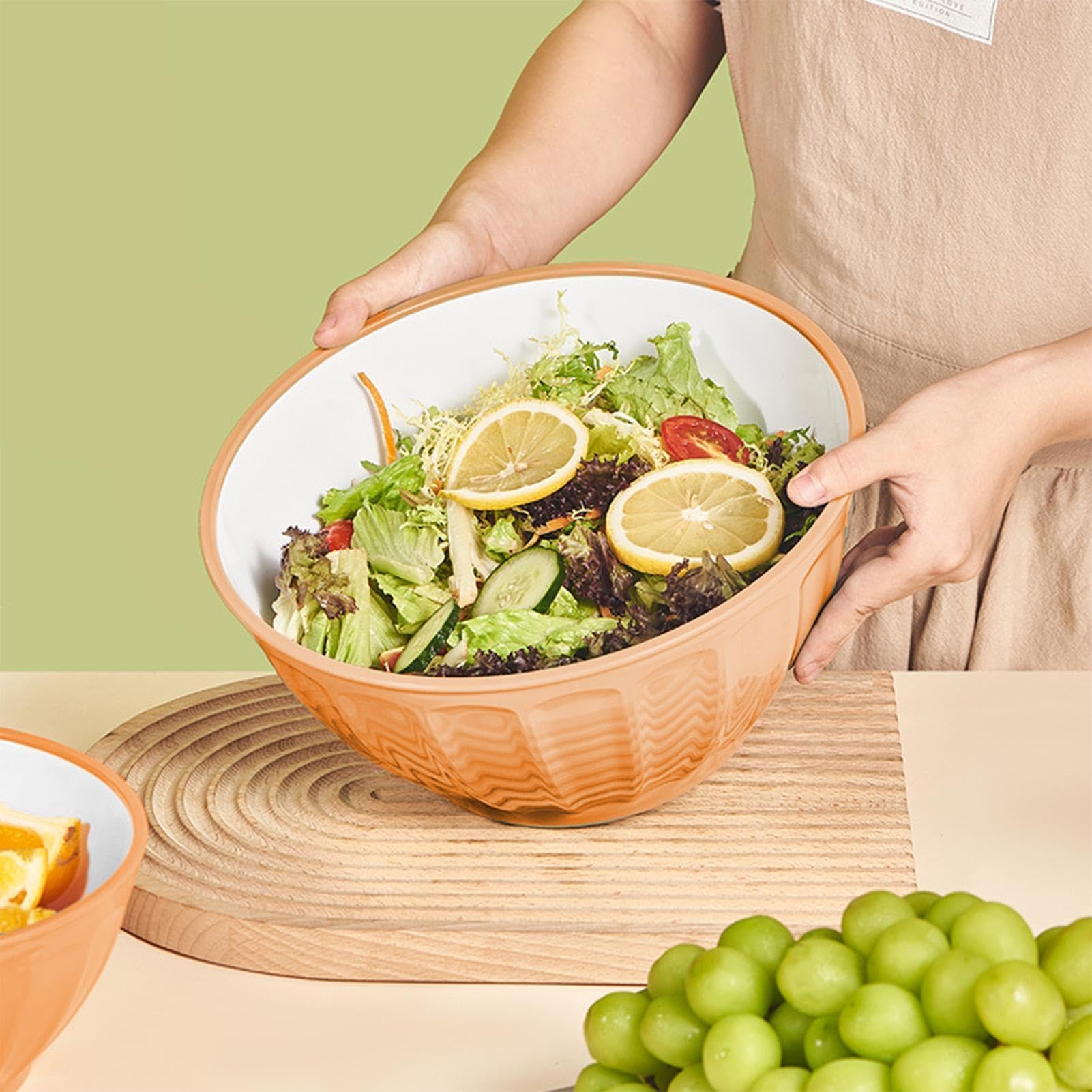 Große Salatschüssel – 1,3 l Pommes-Schüssel – Dinner-Partys Schalen Behälter zum Servieren von Müsli, Nudeln, Popcorn, Snacks, Salat, Nudeln