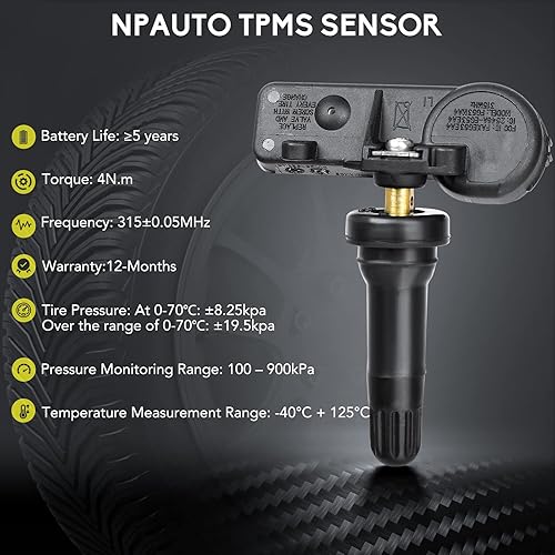 Miniatura 4 de NPAUTO TPMS Sensor de presión de neumáticos para Ford F150 06-08 Explorer Mustang Ranger Expedition Escape Focus Lincoln Mazda Mercury, paquete de 4