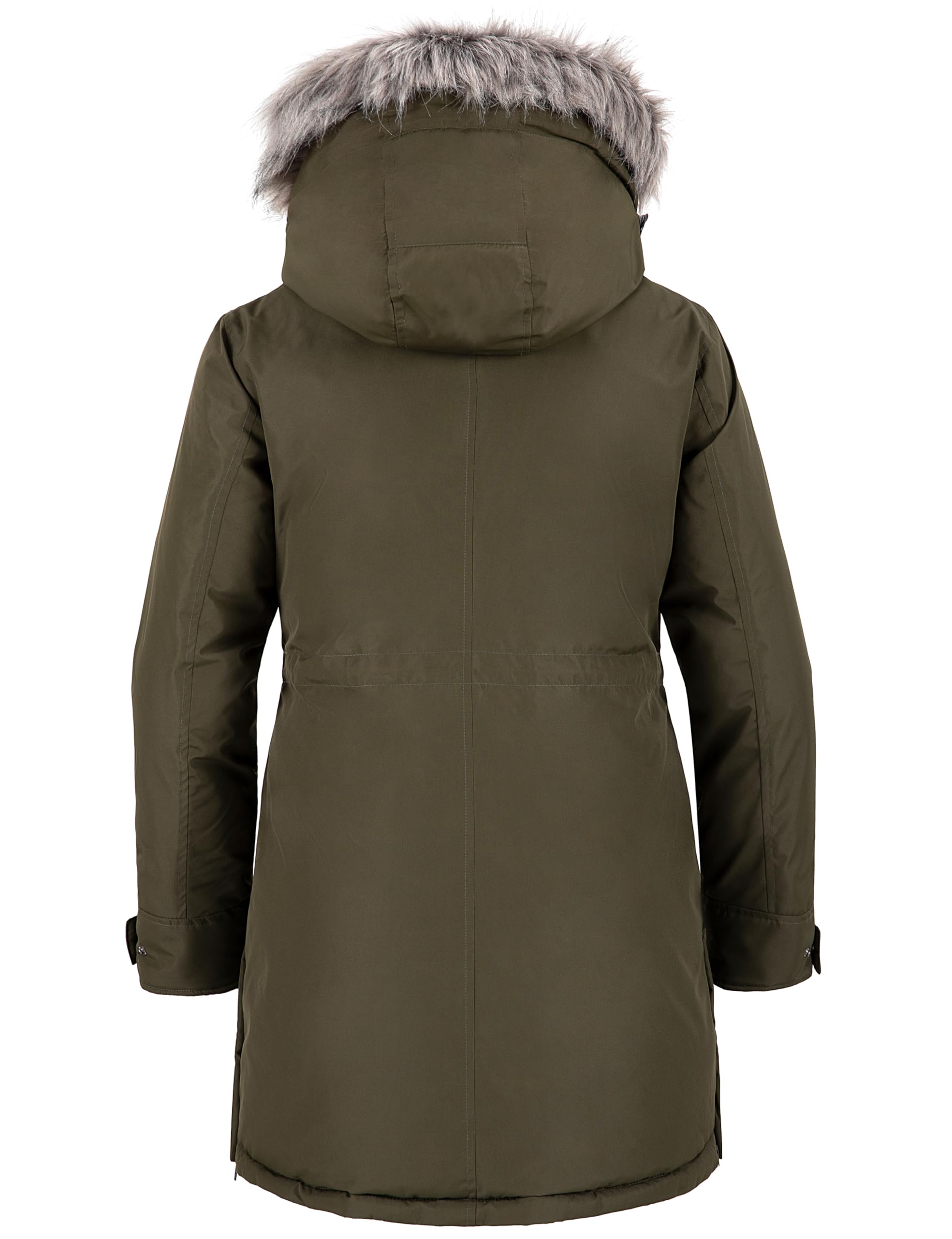 Wantdo Abrigo Cálido Antiviento Chaqueta de Algodón Invierno al Aire Libre Resistente al Agua Parka Gruesa Capucha con Pelo Desmontable para Mujer