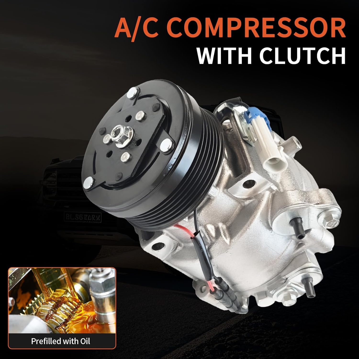 A/C Compressor with Clutch Replacement for Buick Encore 2013-2021 Chevy Sonic 2013-2020 Trax 2013-2021