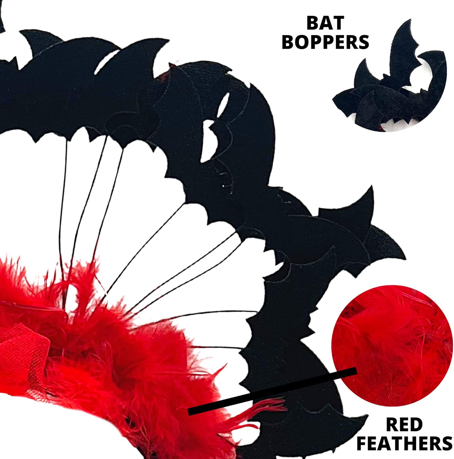 Needzo Halloween Black Bat Headband Costume Accessory - Image 2