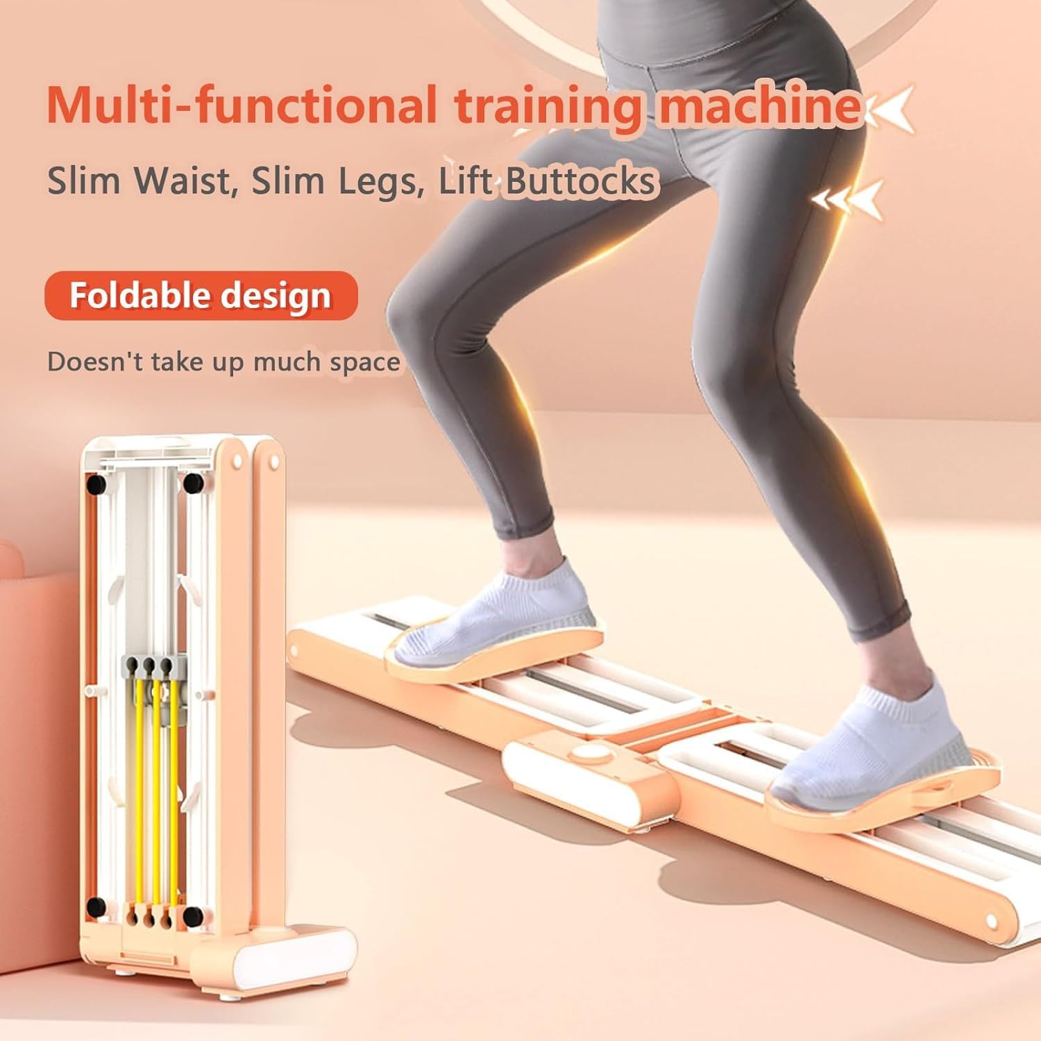 Ski-Trainingsgerät, Indoor-Skisimulator Mit Abnehmbaren Armlehnen Und Verdickten, Verbreiterten Pedalen, Anti-Rutsch-Streifen Verbessern Die Tragfähigkeit, Faltbares Design Für Das Fitnessstudio