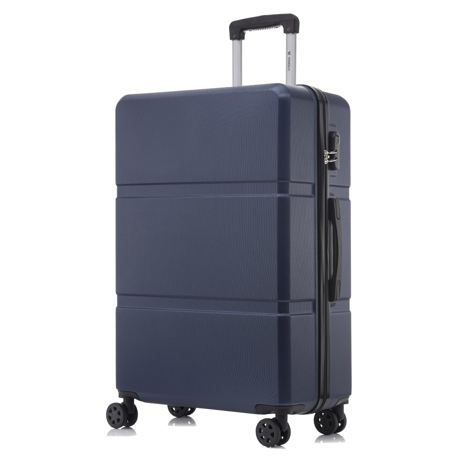 yonsly Koffer Suitcase, Trolley Reisekoffer, Rollkoffer Handgepäck mit 4 Rollen 360°, ABS Hartschalen, Sicherheitsschloss, Weicher Gummigriff, 210D-Futter