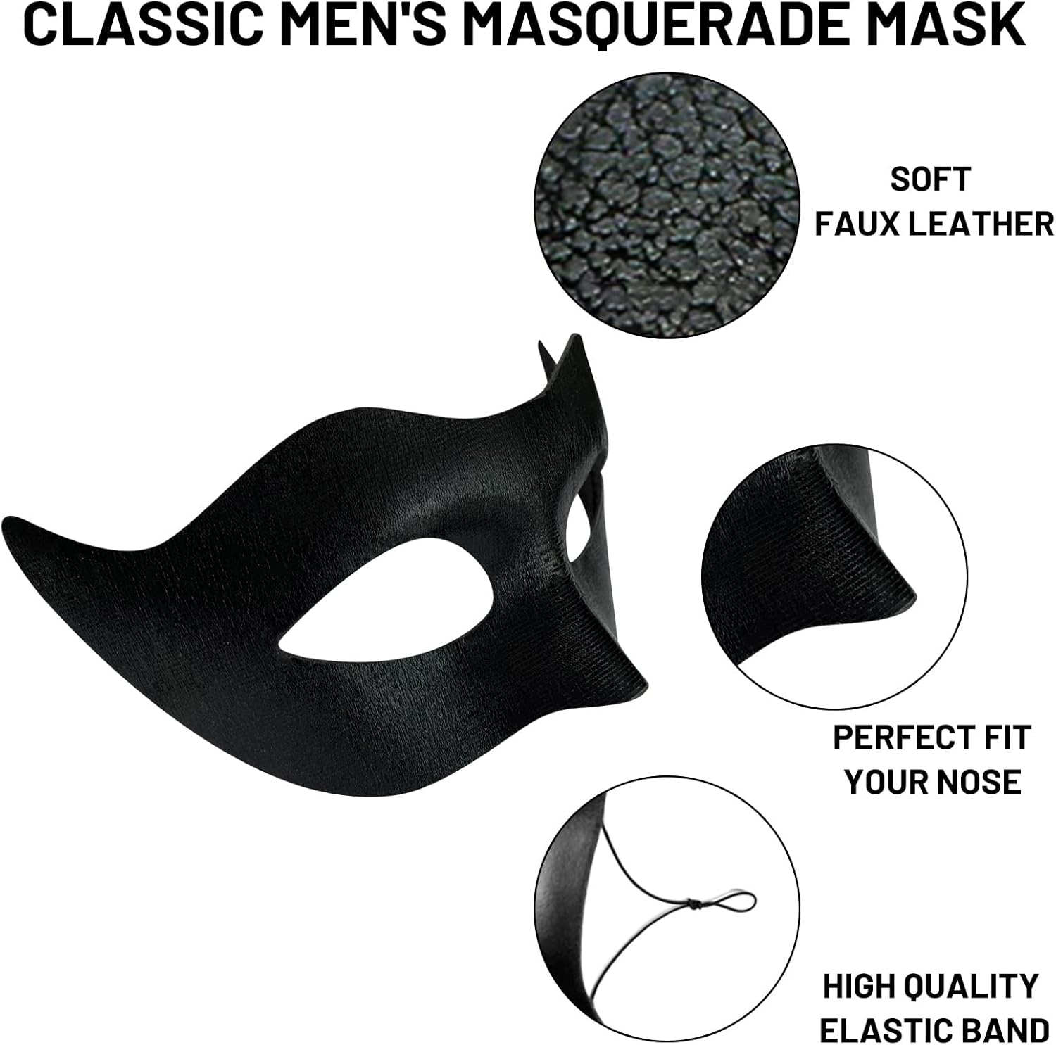 IncreDecor Masquerade Mask for Men Halloween Mardi Gras Mask, Soft Gentle Material, Specially for Costume,Venetian Party - Image 4