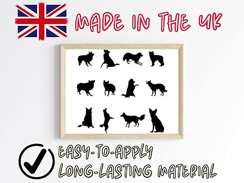 Miniatura 4 de Pet Dog Border Collie Silhouette - Paquete de 12 bonitas calcomanías para álbumes de recortes, calcomanías para parachoques de automóvil, calcomanía