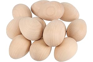 SHEUTSAN 40 Pack Unfinished Wooden Eggs for Crafts