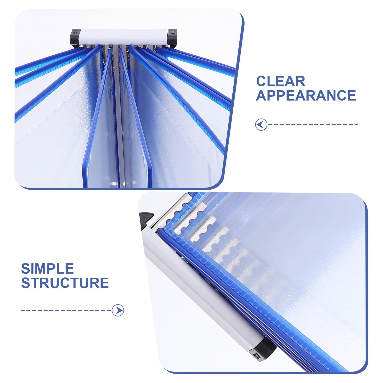GLEAVI Porta Brochure da Parete A4 a 10 Pagine in Ferro e PVC Blu